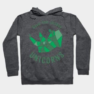 Save the Chubby Unicorn (Green) by Moody Chameleon Hoodie